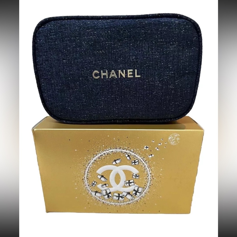 Chanel Blue Crossbody Bag with Gold Chain